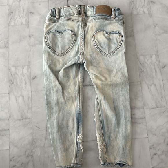 Mayoral Little Girls Light Blue Floral Lace Jeans (24M) - Picture 6 of 9